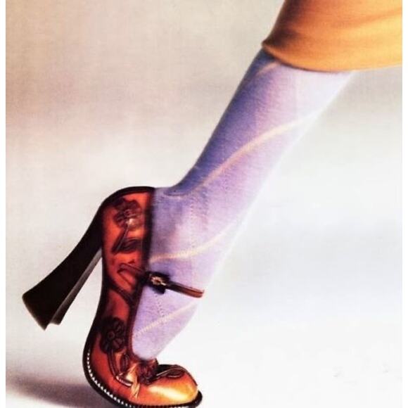 Vintage Prada 1996 Blue Leather Floral Appliqué Block Heel Mary Jane Pumps IT 39 - Picture 3 of 15